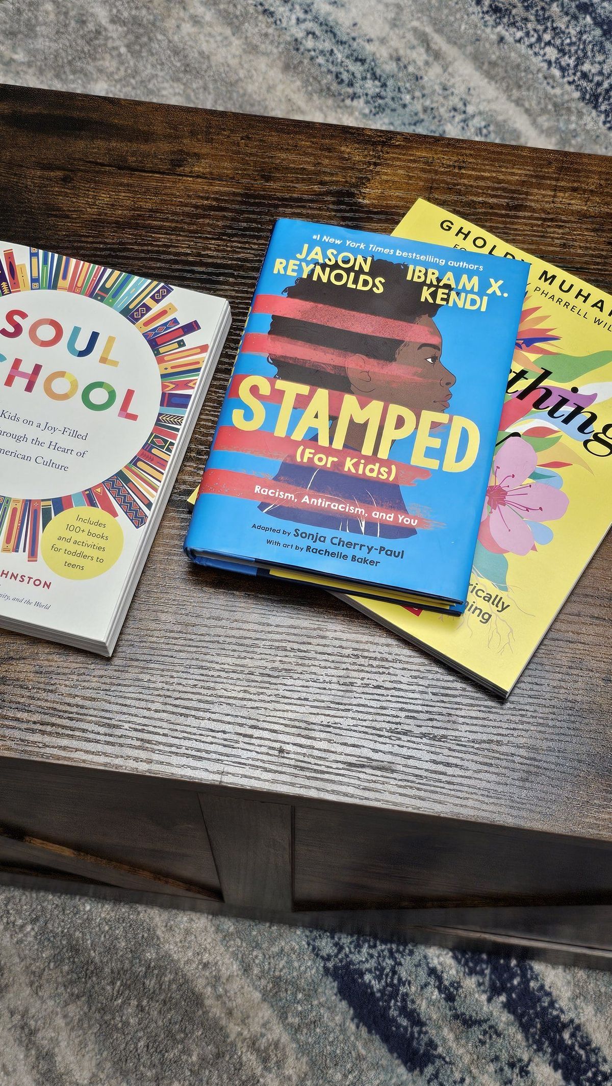 Culturally affirming books at Young Laureates including Stamped and Soul School